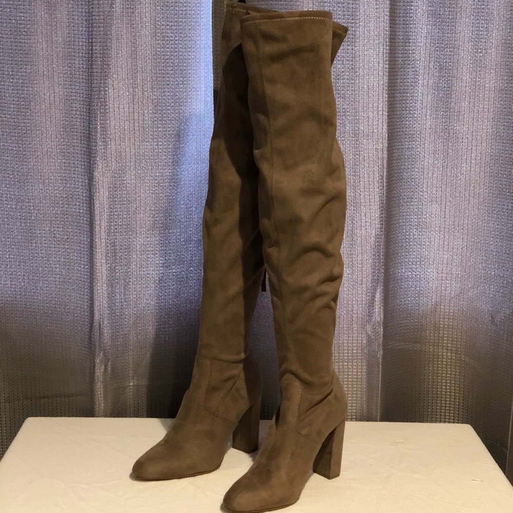 Steve Madden Emotions taupe thigh high boots